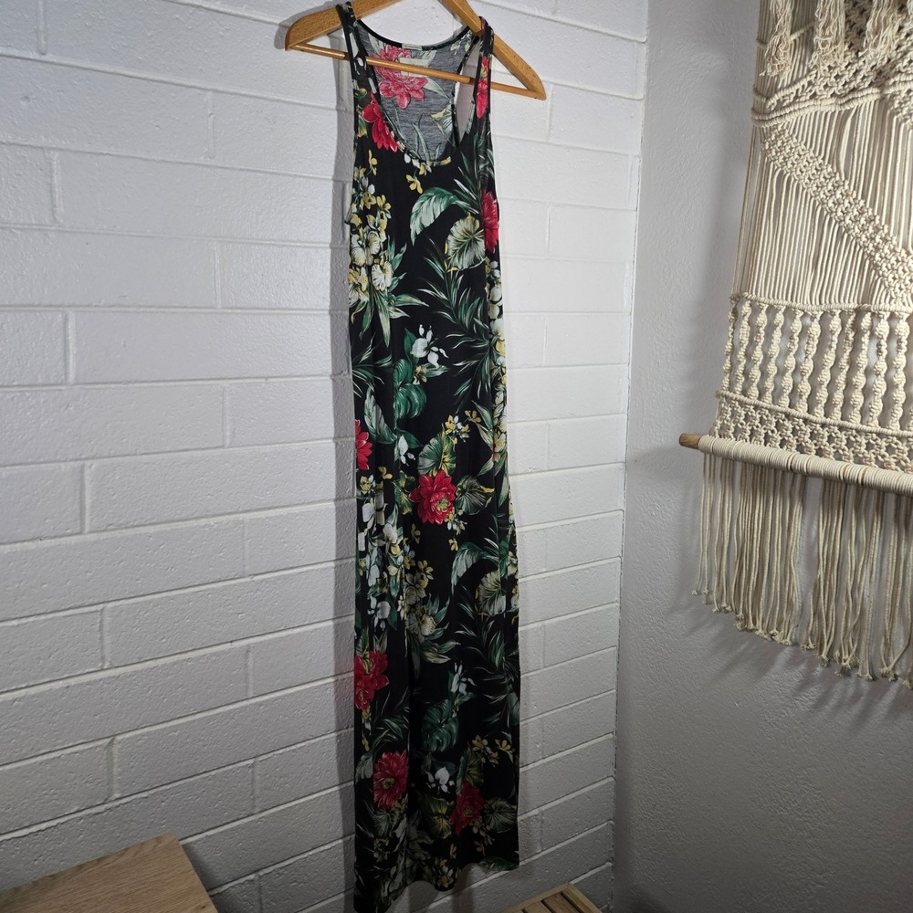 Vtg Denim & Supply Ralph Lauren Floral Tropical‎ Tank Maxi Dress XL Hawaiian